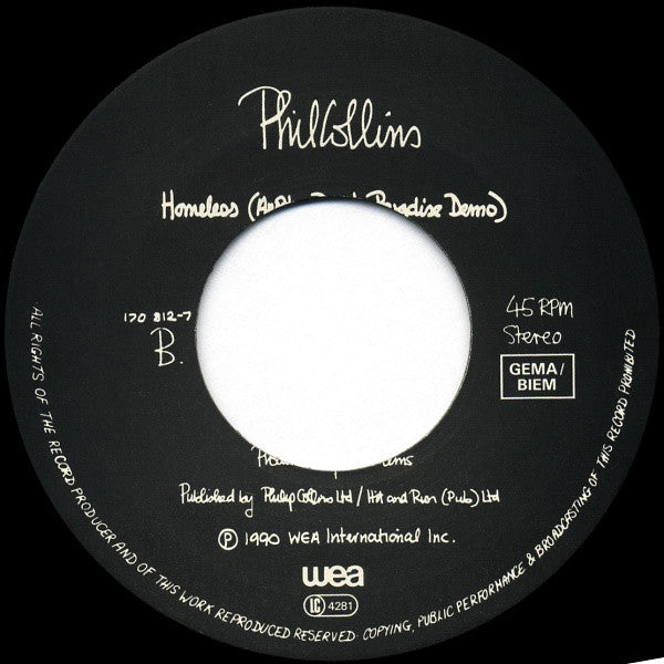 Phil Collins : I Wish It Would Rain Down (7", Single)