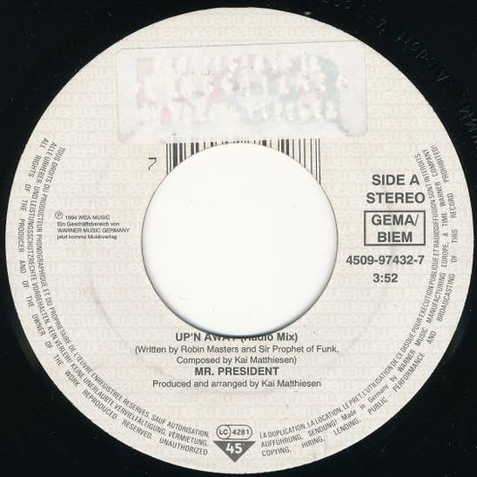 Mr. President : Up 'N Away (7", Single)
