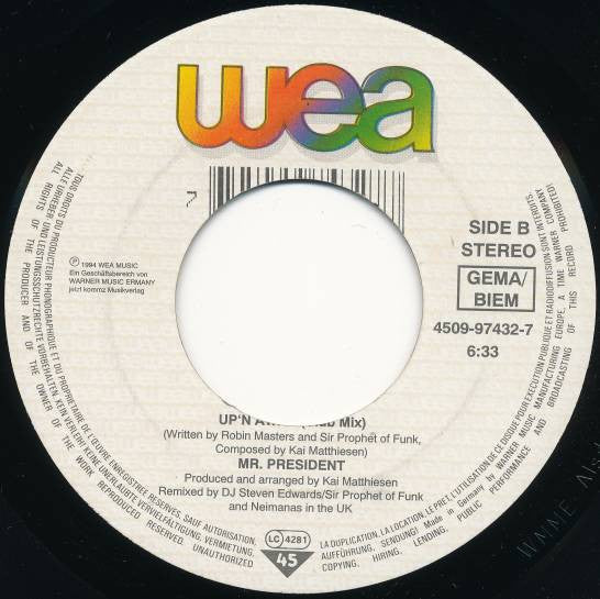 Mr. President : Up 'N Away (7", Single)