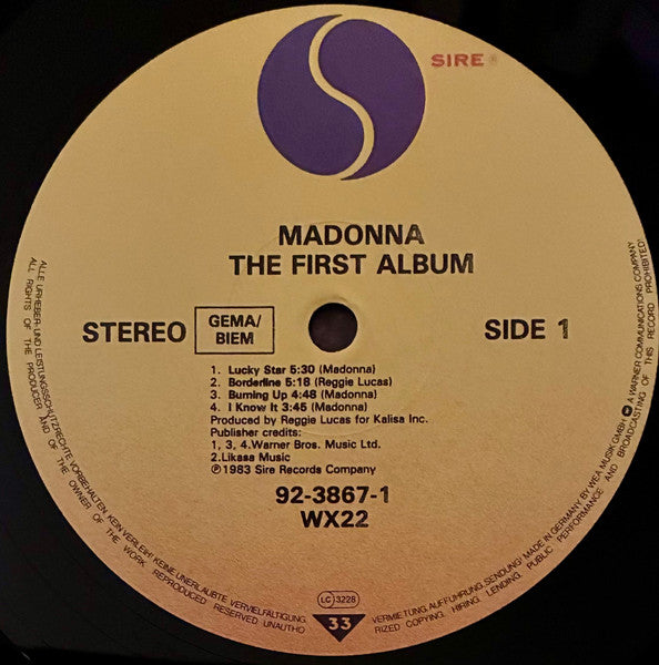 Madonna : The First Album (LP, Album, RE)