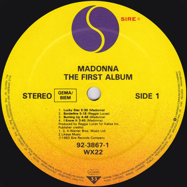 Madonna : The First Album (LP, Album, RE)