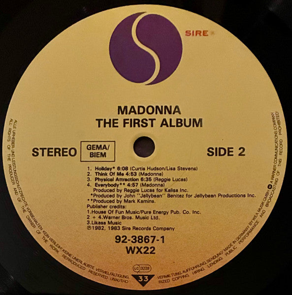 Madonna : The First Album (LP, Album, RE)