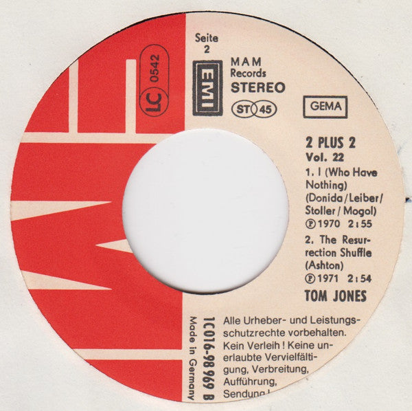 Tom Jones : The Young New Mexican Puppeteer / She's A Lady / I (Who Have Nothing) / The Resurrection Shuffle (7", EP)