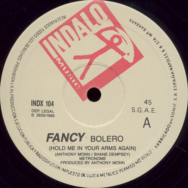 Fancy : Bolero (Hold Me In Your Arms Again) (12", Maxi)