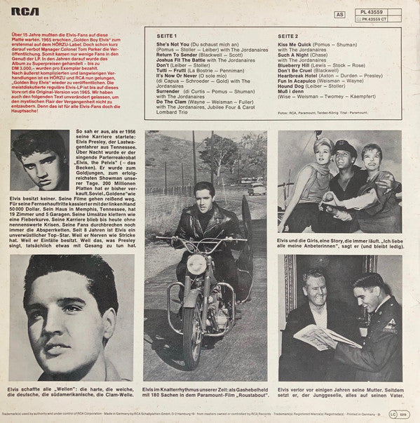 Elvis Presley : Golden Boy Elvis (LP, Comp, RE)