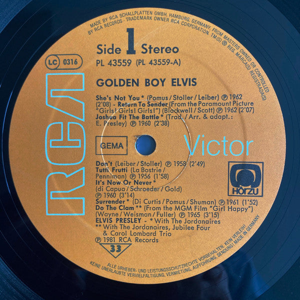 Elvis Presley : Golden Boy Elvis (LP, Comp, RE)