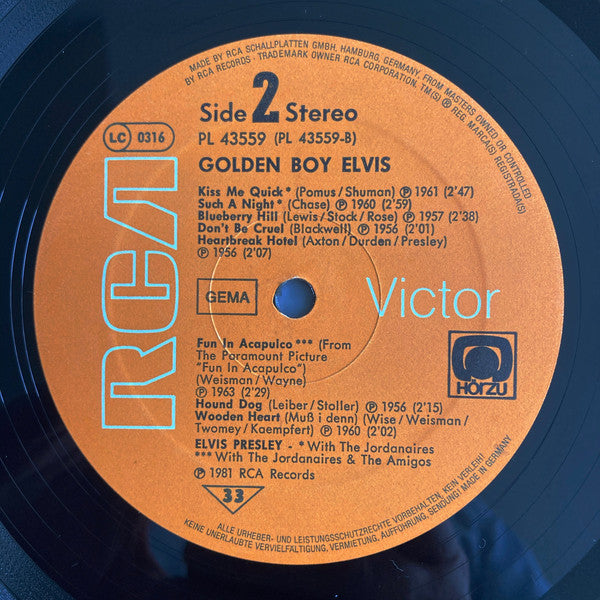Elvis Presley : Golden Boy Elvis (LP, Comp, RE)