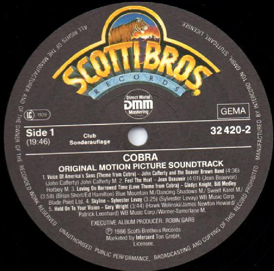 Various : Cobra (Original Motion Picture Soundtrack) (LP)