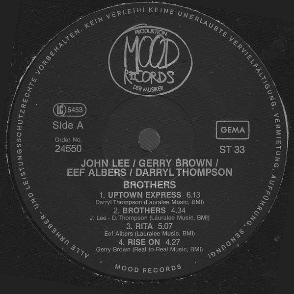 John Lee (3), Gerry Brown, Eef Albers, Darryl Thompson* : Brothers (LP, Album, RE)