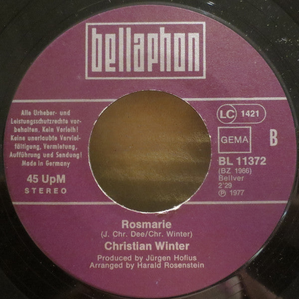 Christian Winter (2) : Johnny ...Warst Du Lieb Zu Ihr (7", Single)