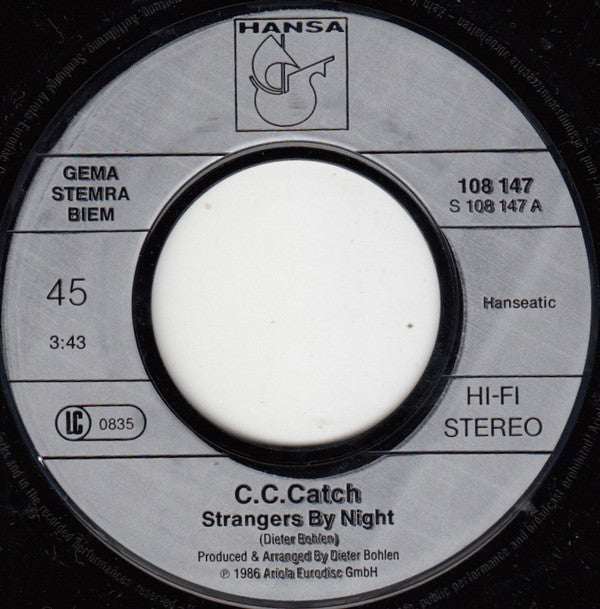 C.C. Catch : Strangers By Night (7", Single)