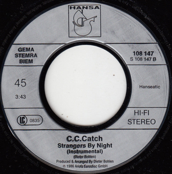 C.C. Catch : Strangers By Night (7", Single)