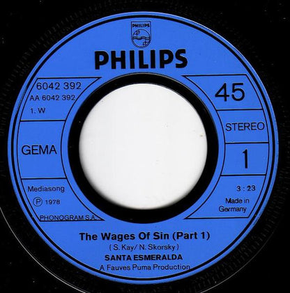Santa Esmeralda : Beauty - The Wages Of Sin (7", Single)