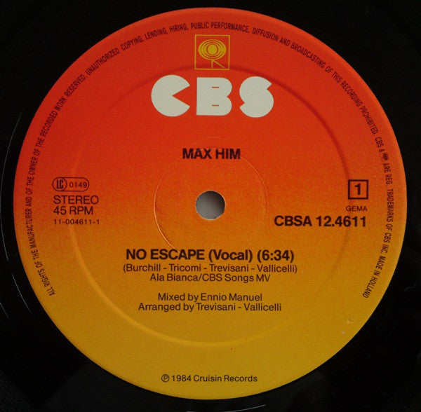 Max Him* : No Escape (12", Maxi)