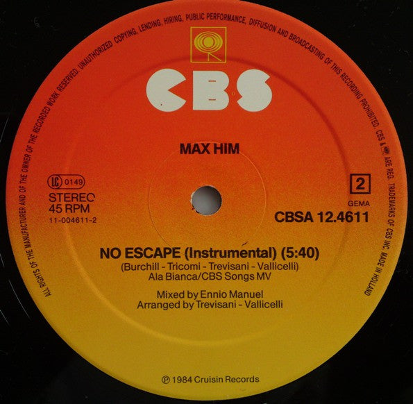 Max Him* : No Escape (12", Maxi)