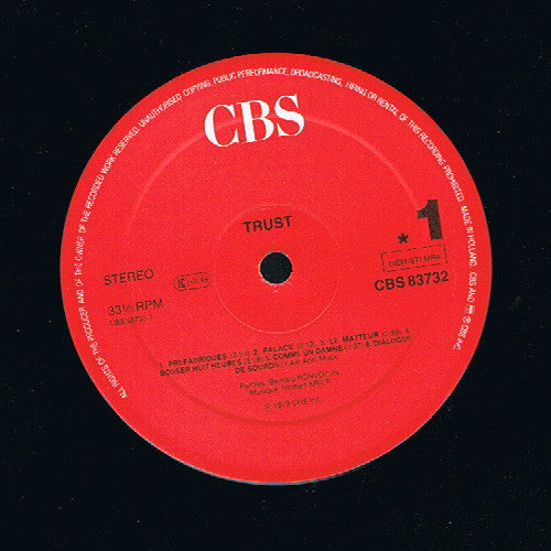 Trust (2) : Trust (LP, Album, RE)