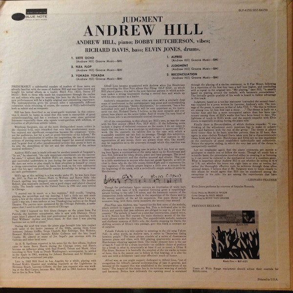 Andrew Hill : Judgment! (LP, Album, RE)