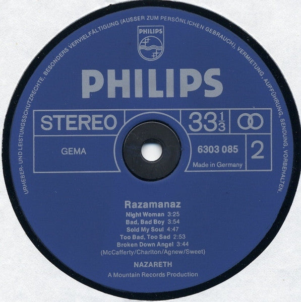 Nazareth (2) : Razamanaz (LP, Album, RE)