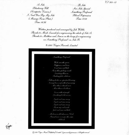 Jah Wobble : V.I.E.P. Featuring Blueberry Hill (12", EP)