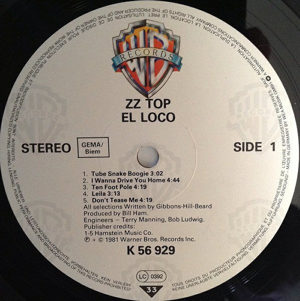 ZZ Top : El Loco (LP, Album, RE)