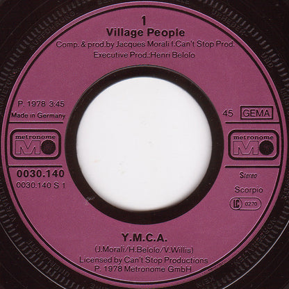 Village People : Y.M.C.A. (7", Single)