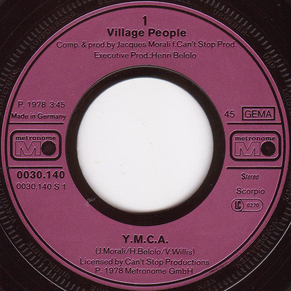 Village People : Y.M.C.A. (7", Single)