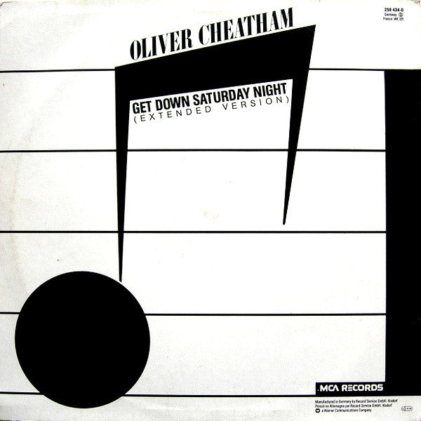 Oliver Cheatham : Get Down Saturday Night (Extended Version) (12")