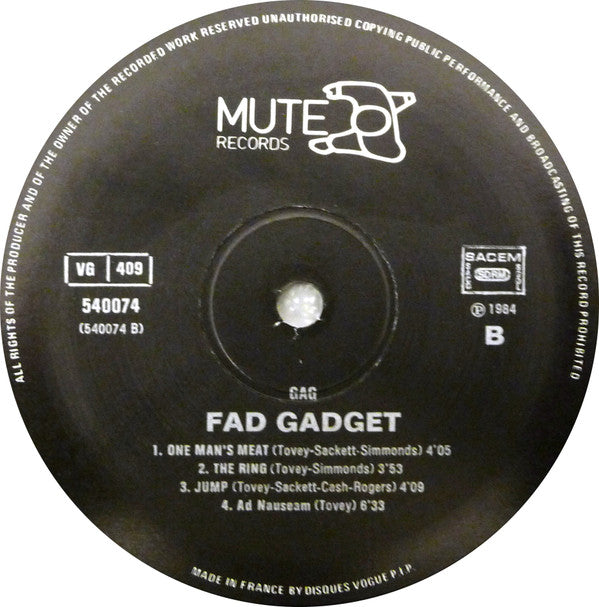 Fad Gadget : Gag (LP, Album)