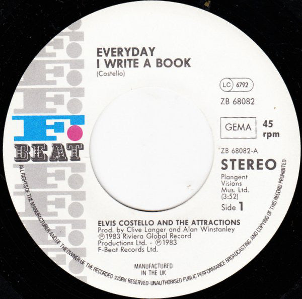 Elvis Costello And The Attractions* : Everyday I Write The Book (7", Single)