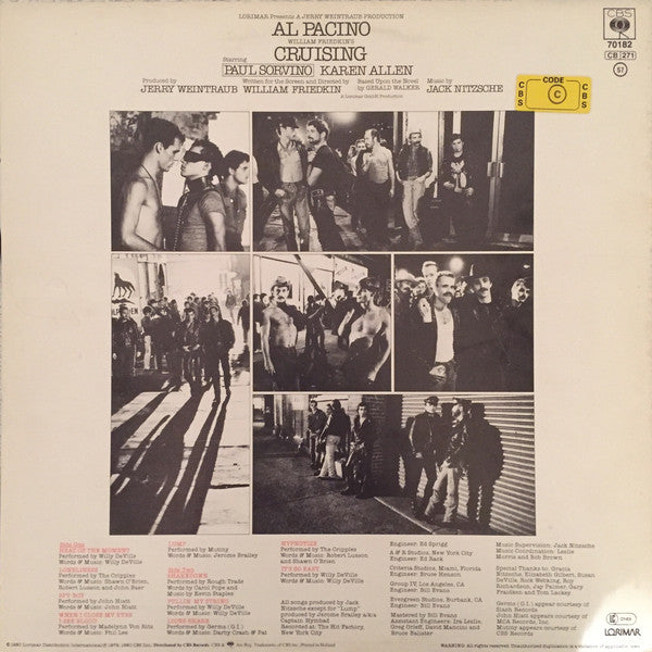 Various : Cruising (Music From The Original Motion Picture Soundtrack) (LP, Album)