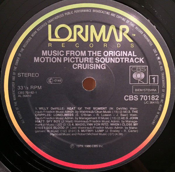 Various : Cruising (Music From The Original Motion Picture Soundtrack) (LP, Album)