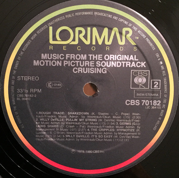 Various : Cruising (Music From The Original Motion Picture Soundtrack) (LP, Album)