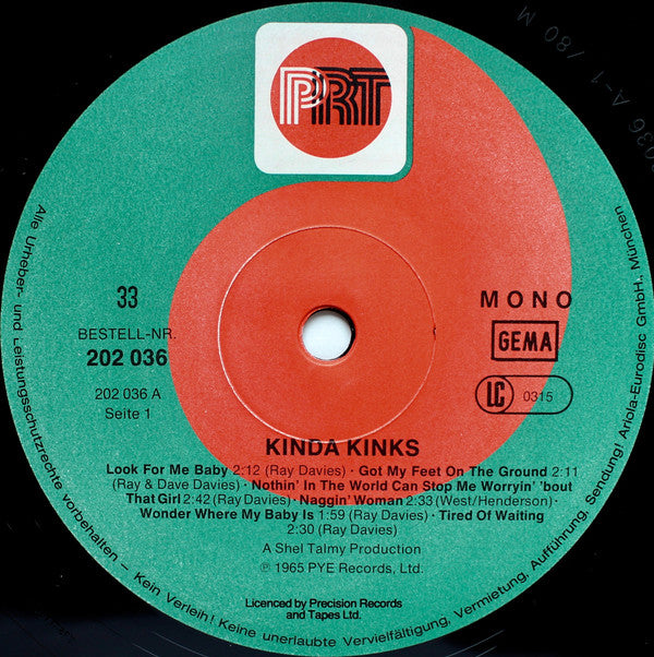 The Kinks : Kinda Kinks (LP, Album, Mono, RE)
