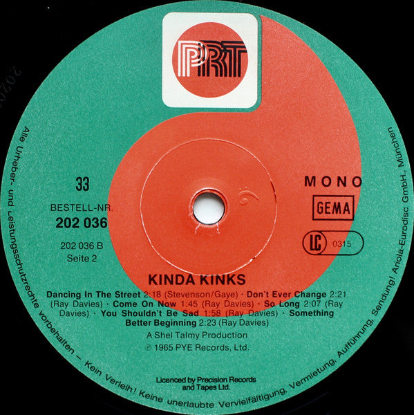 The Kinks : Kinda Kinks (LP, Album, Mono, RE)