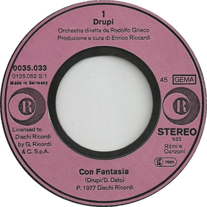 Drupi (2) : Con Fantasia  (7", Single)