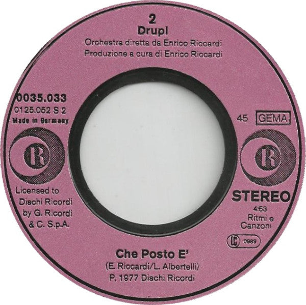Drupi (2) : Con Fantasia  (7", Single)