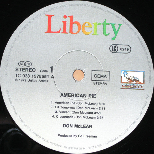 Don McLean : American Pie (LP, Album, RE)