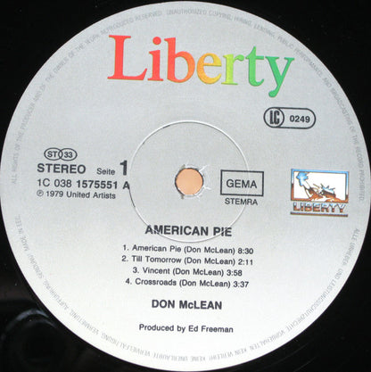 Don McLean : American Pie (LP, Album, RE)