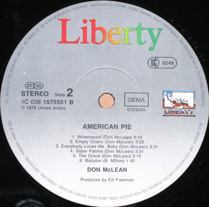 Don McLean : American Pie (LP, Album, RE)