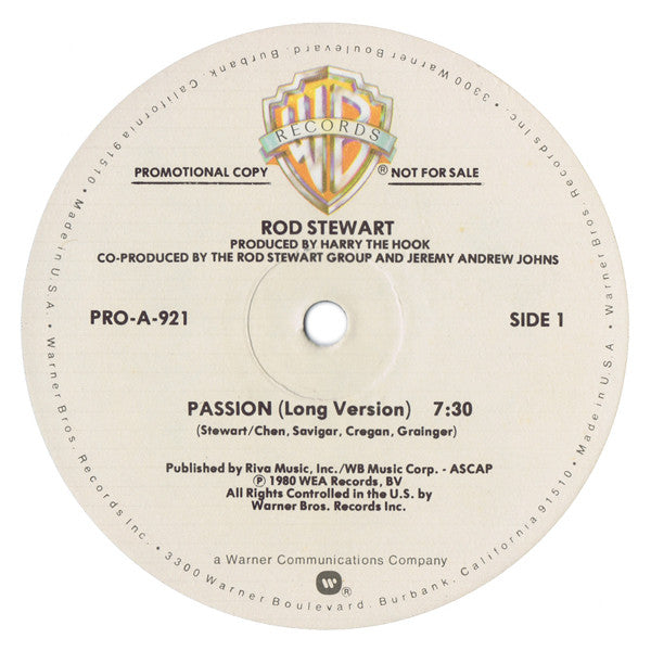 Rod Stewart : Passion (12", Promo)