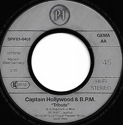 Captain Hollywood & B.P.M. (3) : Tribute (7", Single)