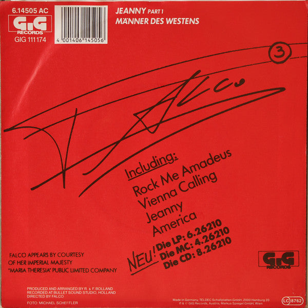 Falco : Jeanny (Part 1) (7", Single)