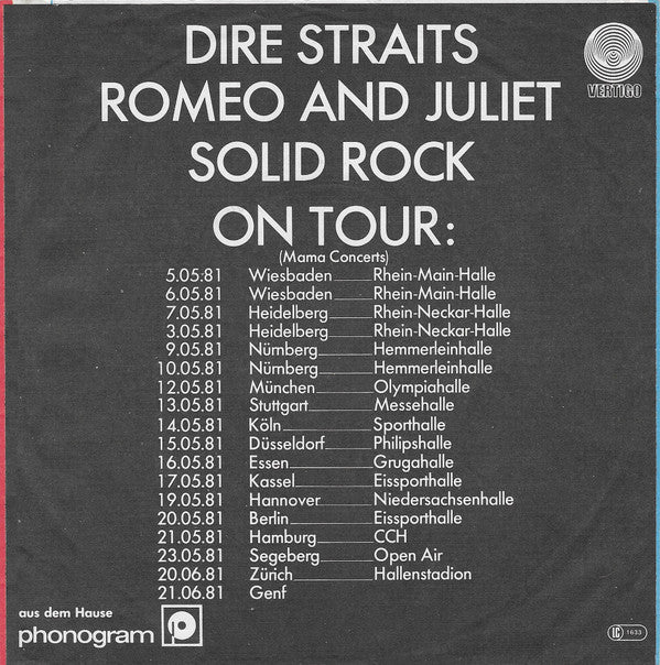 Dire Straits : Romeo And Juliet (7", Single)