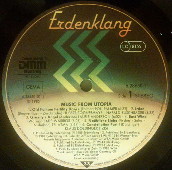 Various : Music From Utopia (2xLP, Comp)