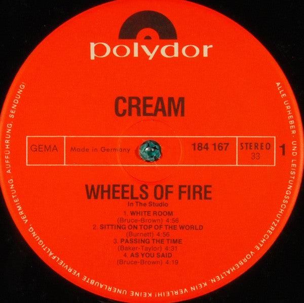 Cream (2) : Wheels Of Fire (2xLP, Album, RE, Gat)