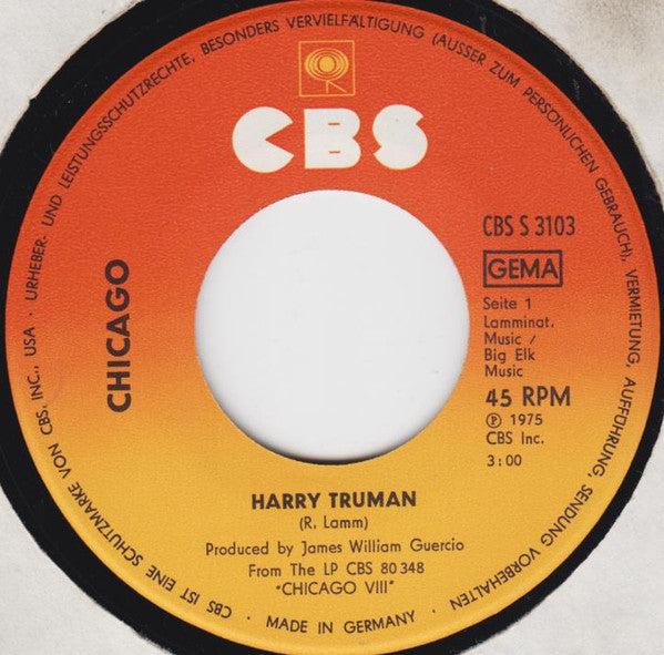Chicago (2) : Harry Truman (7", Single)