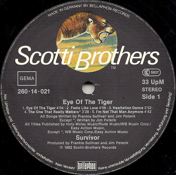 Survivor : Eye Of The Tiger (LP, Album)