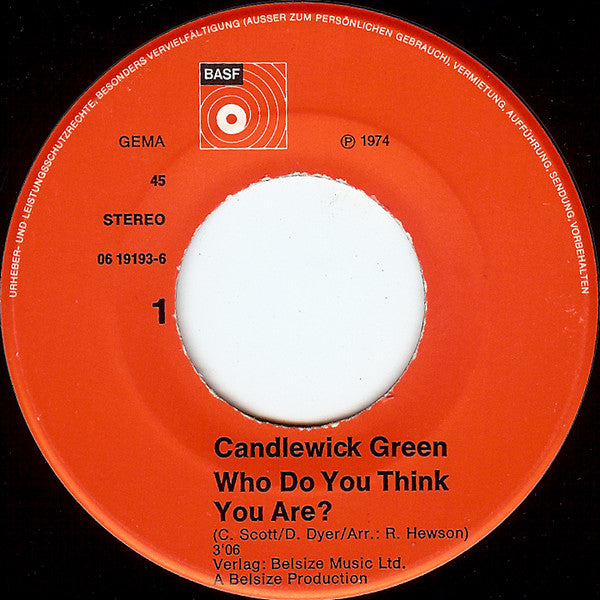 Candlewick Green : Who Do You Think You Are? (7", Single)