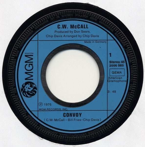 C.W. McCall : Convoy (7", Single, RE)
