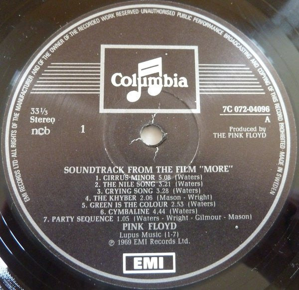 Pink Floyd : Soundtrack From The Film "More" (LP, Album, RE)